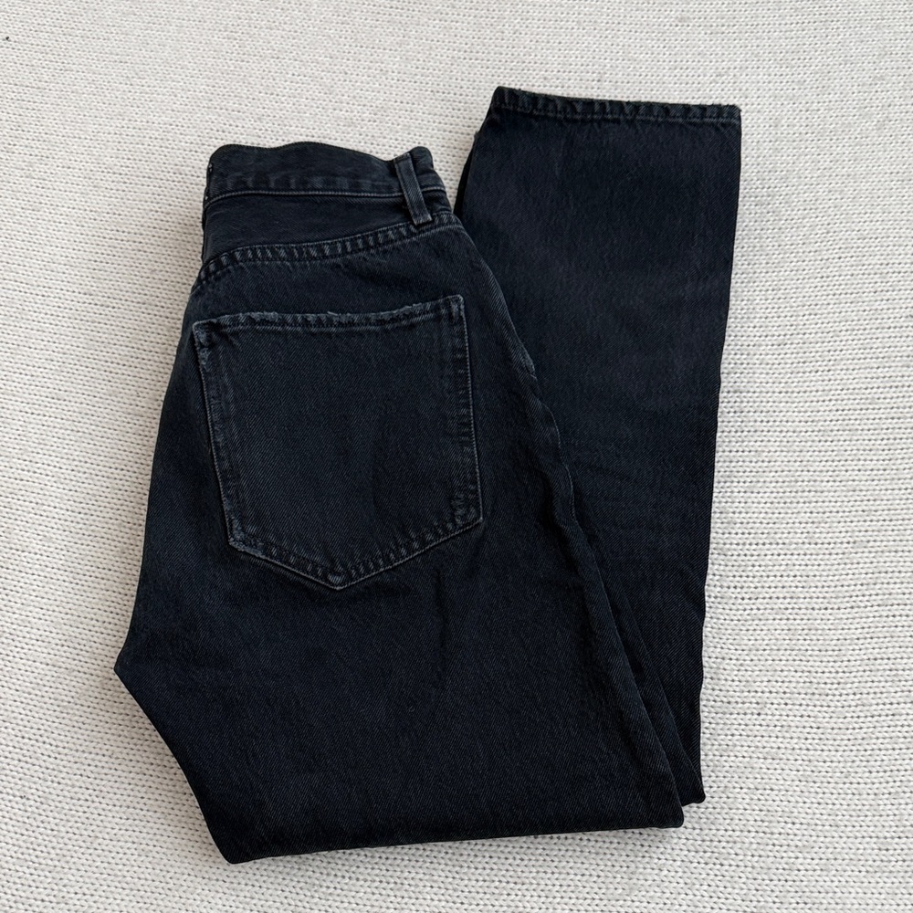 Agolde Riley High Rise Straight Jeans Blue/Black Size 25